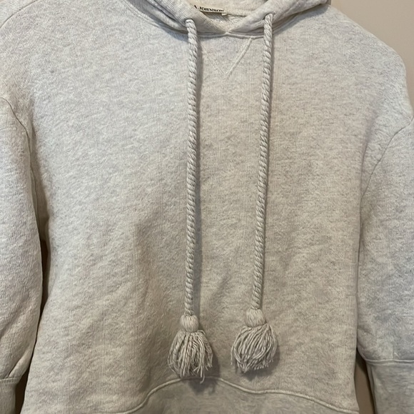 Ulla Johnson Oat Beige Cotton Tassel Drawstring Hoodie Sweatshirt - Picture 8 of 10